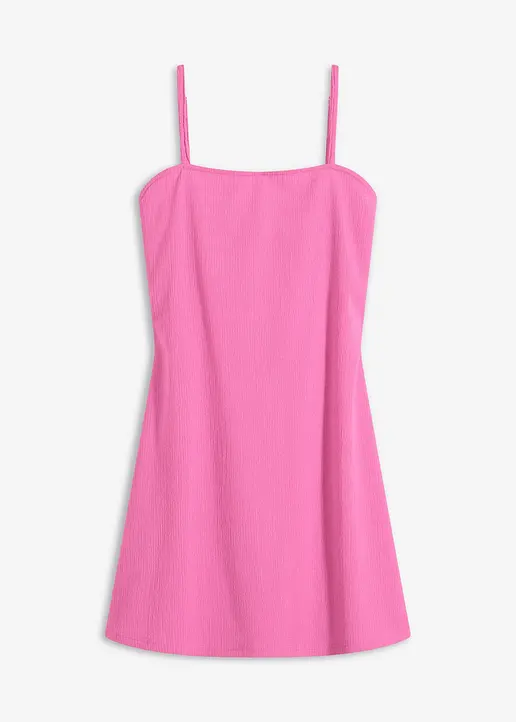 Minikleid mit dekorativer Schleife am Rücken in pink von vorne - bonprix