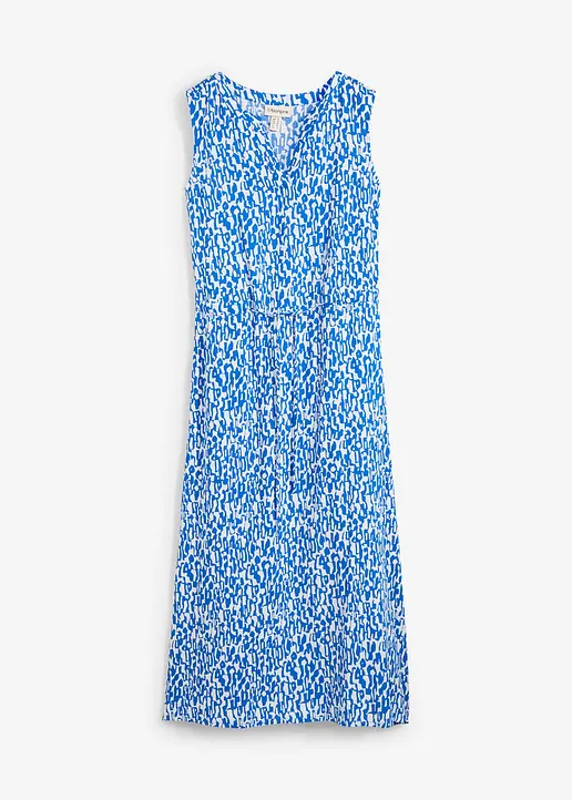Maxikleid aus fließender Viskose in blau von vorne - bonprix