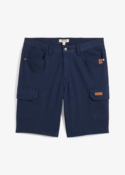 Stretch-Bermuda, Regular Fit in blau von vorne - bonprix