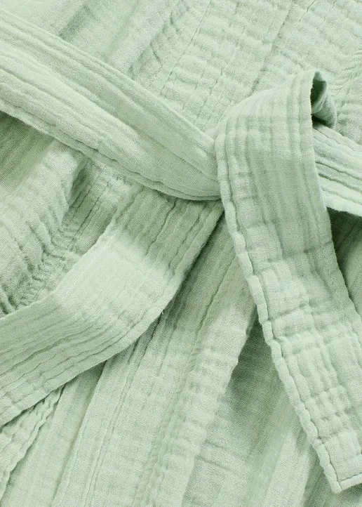 Morgenmantel aus softem Musselin, oversized in grün - bonprix