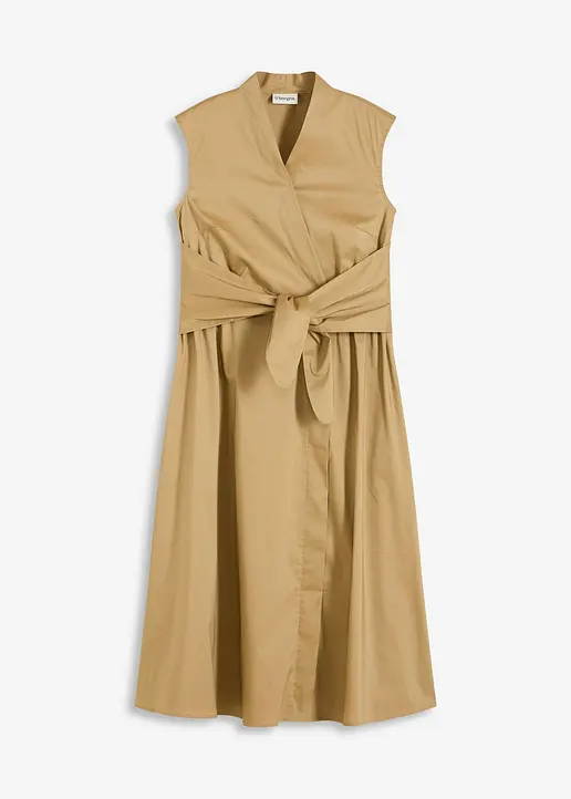 Kleid mit Bindedetail in braun von vorne - bonprix