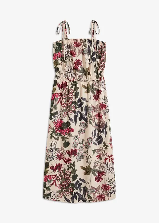 Jerseykleid in beige von vorne - bonprix