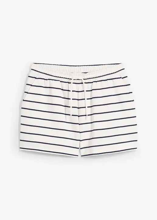 Sweat-Shorts aus Baumwoll-Mix in weiß von vorne - bonprix