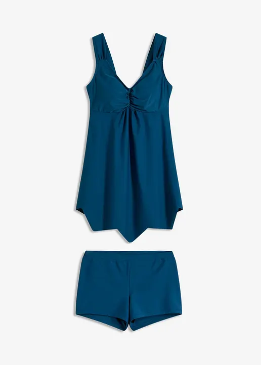 Long Tankini (2-tlg.Set) in petrol von vorne - bonprix