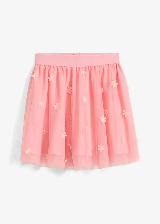 Minirock aus Tüll in rosa von vorne - bonprix