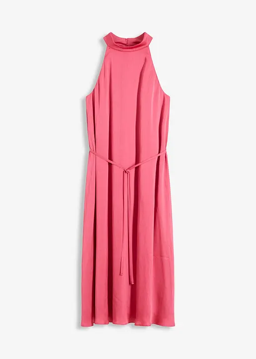 Neckholder-Midikleid in pink von vorne - bonprix