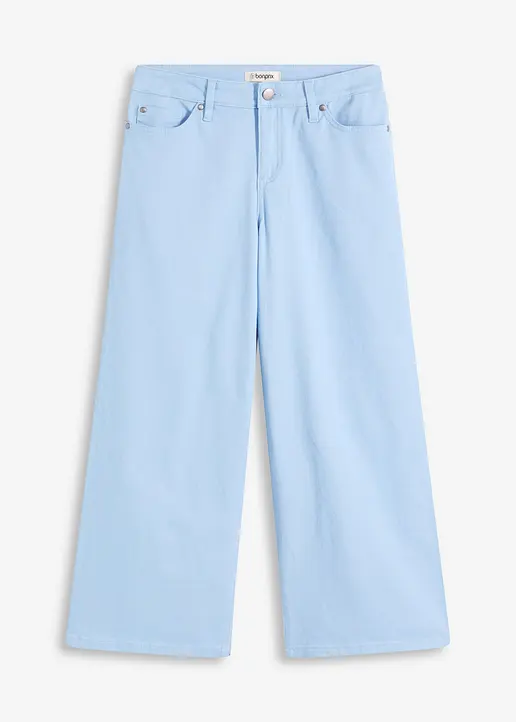 Culotte aus elastischem Baumwoll-Mix in blau von vorne - bonprix