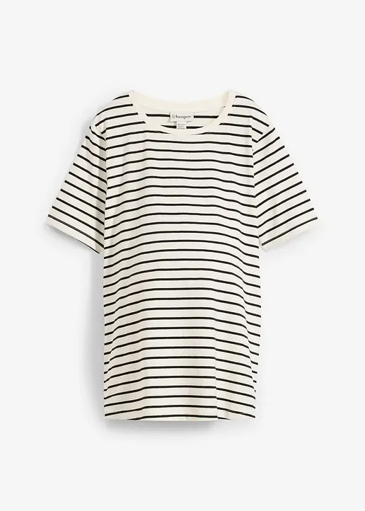 2-in-1 Umstands- und Stillshirt aus Bio-Baumwolle in weiß von vorne - bonprix