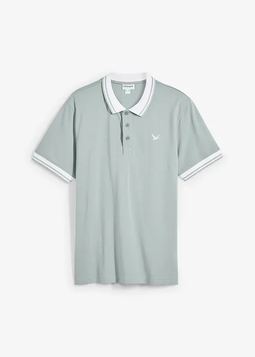 Piqué-Poloshirt aus reiner Bio-Baumwolle in grün von vorne - bonprix
