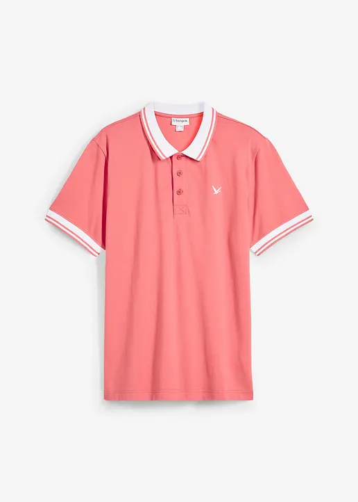 Piqué-Poloshirt aus reiner Bio-Baumwolle in rot von vorne - bonprix