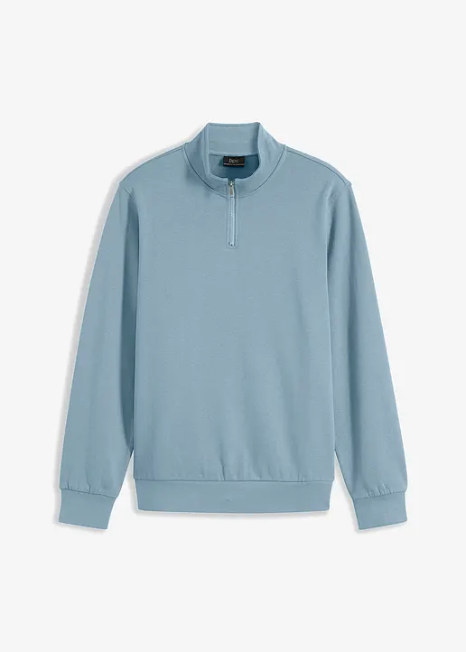 Sweatshirt mit Troyerkragen in lila von vorne - bonprix