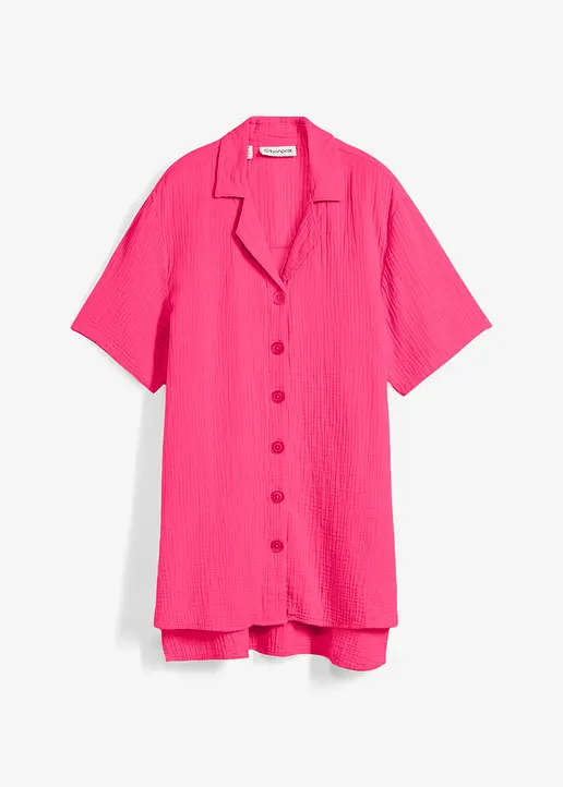 Hemdbluse aus Musselin in pink von vorne - bonprix