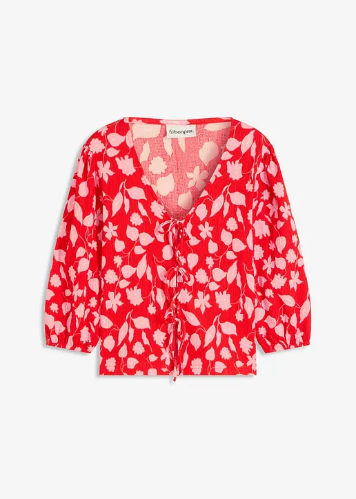 bedrucktes Shirt in rot von vorne - bonprix