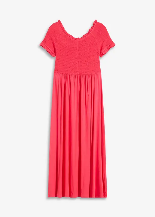 Midikleid mit Smok in pink von vorne - bonprix