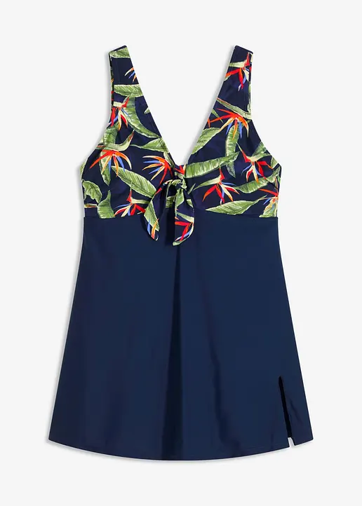 Shape Badekleid mittlere Formkraft in blau von vorne - bonprix