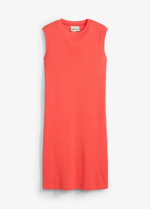 Jerseykleid aus reiner Bio-Baumwolle in rot von vorne - bonprix