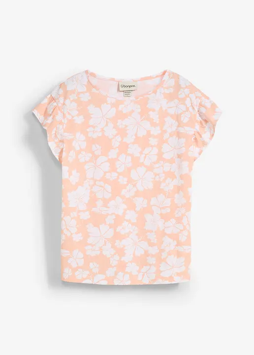 T-Shirt aus reiner Bio-Baumwolle in orange von vorne - bonprix