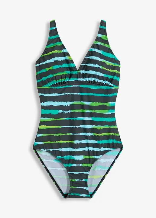 Shape Badeanzug mittlere Formkraft in grau von vorne - bonprix