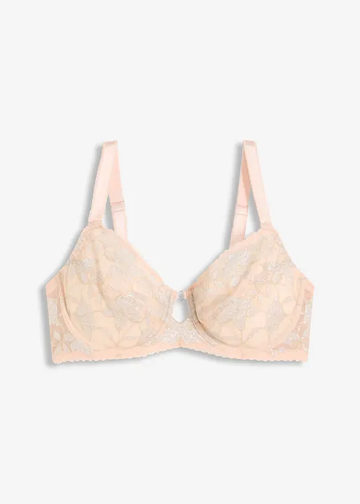 Minimizer BH mit Bügel und 2-farbiger Glitzerspitze in rosa von vorne - bonprix