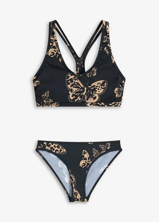 Bustier Bikini (2-tlg.Set) in schwarz von vorne - bonprix