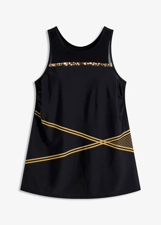 Tankini Oberteil in schwarz von vorne - bonprix