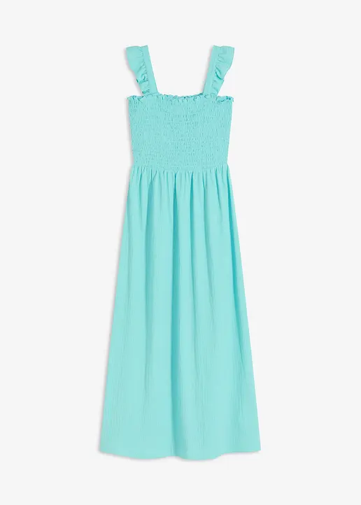 Jerseykleid mit Smok-Detail in grün von vorne - bonprix