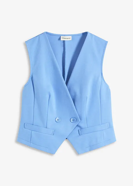 Jersey Anzugweste in blau von vorne - bonprix