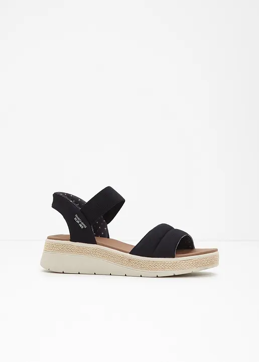Skechers Slip Ins Keilsandalette in schwarz - Skechers