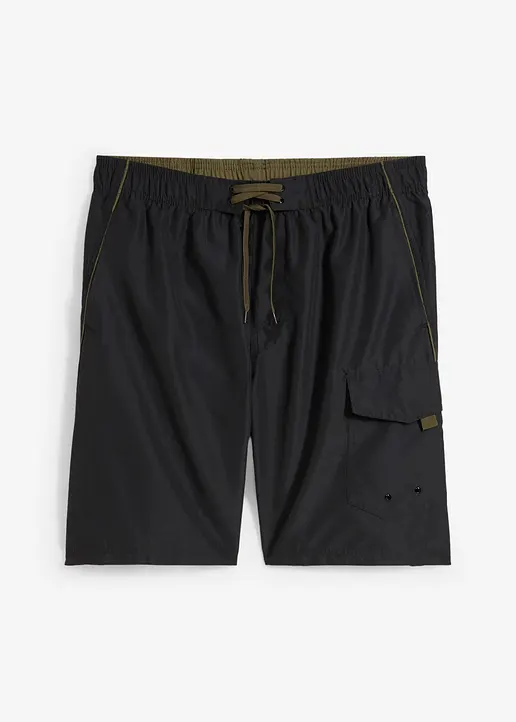 Badeshorts Herren in schwarz von vorne - bonprix