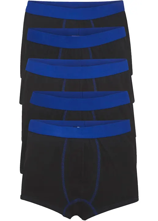Boxershorts (5er-Pack) in schwarz von vorne - bonprix