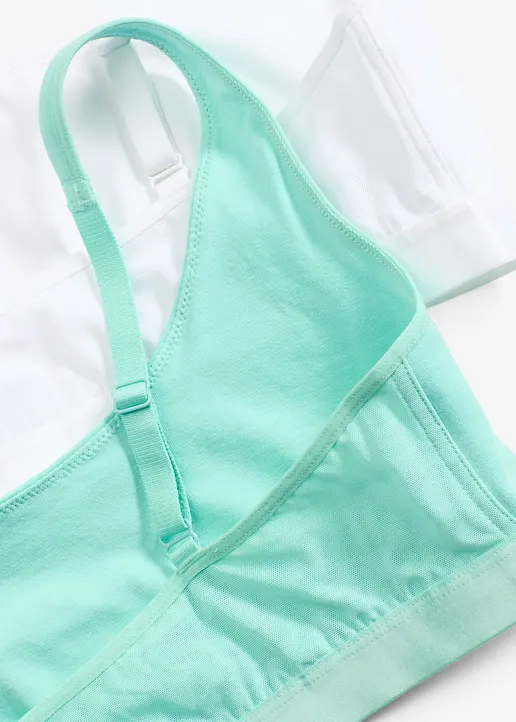 Bustier mit Bio-Baumwolle (2er Pack) in weiß - bonprix