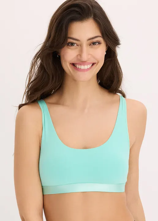 Bustier mit Bio-Baumwolle (2er Pack) in weiß von vorne (im Anschnitt) - bonprix