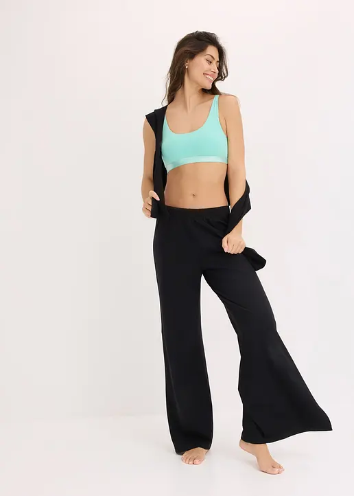 Bustier mit Bio-Baumwolle (2er Pack) in weiß im Look von vorne (Totalaufnahme) - bonprix