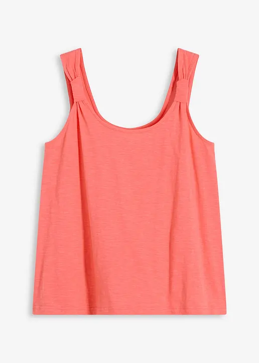 Tanktop aus reiner Bio-Baumwolle in pink von vorne - bonprix
