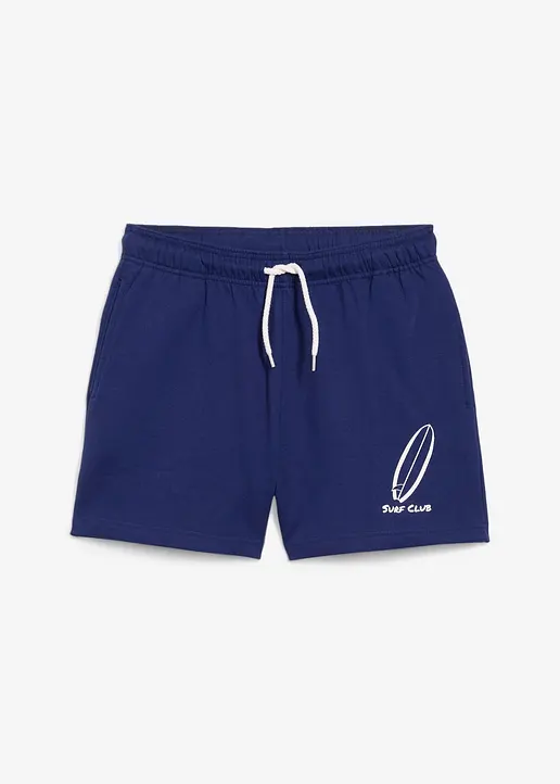 Sweat-Shorts aus Bio Baumwolle in blau von vorne - bonprix