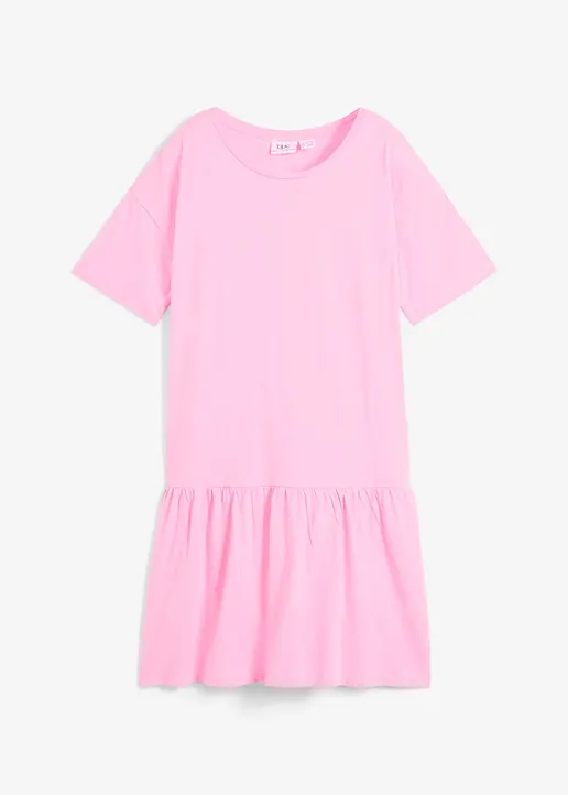 Jerseykleid aus Bio-Baumwolle in rosa von vorne - bonprix