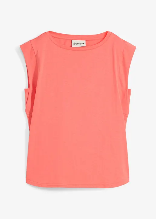Shirt mit Seidenanteil in pink von vorne - bonprix