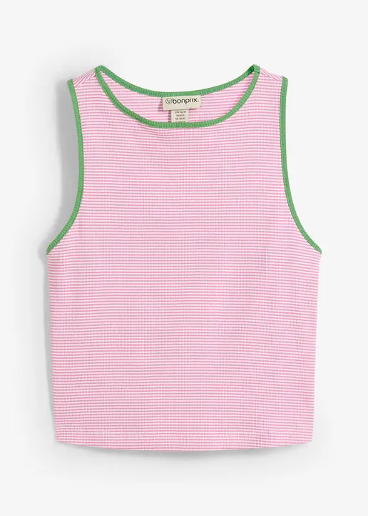 Tanktop aus reiner Bio-Baumwolle in weiß von vorne - bonprix