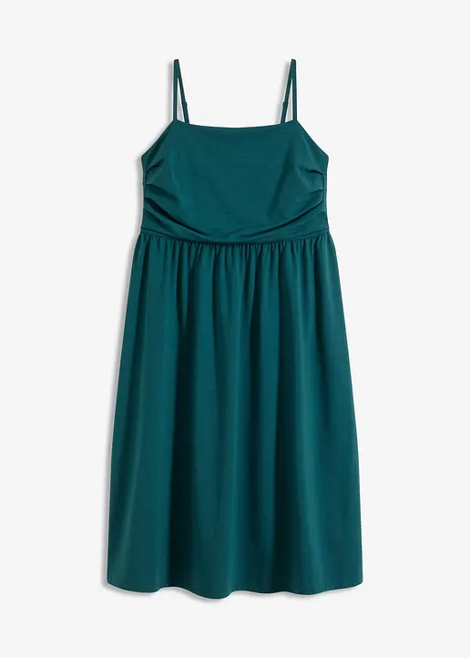 Trägerkleid in petrol von vorne - bonprix
