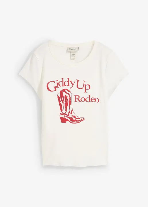 T-Shirt aus reiner Bio-Baumwolle in weiß von vorne - bonprix