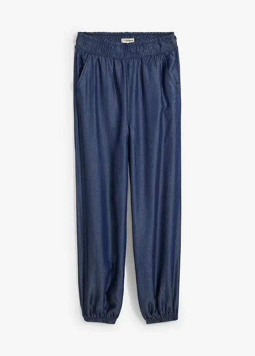 Hose aus Lyocell mit Bequembund in blau von vorne - bonprix