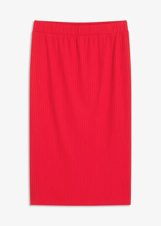 Ripp-Jersey-Rock in rot von vorne - bonprix