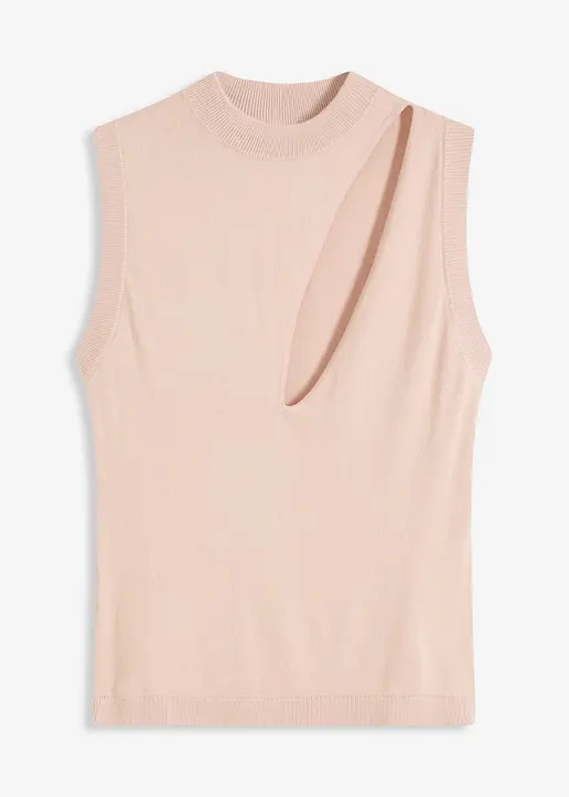 Stricktop mit Cut-Out in beige von vorne - bonprix