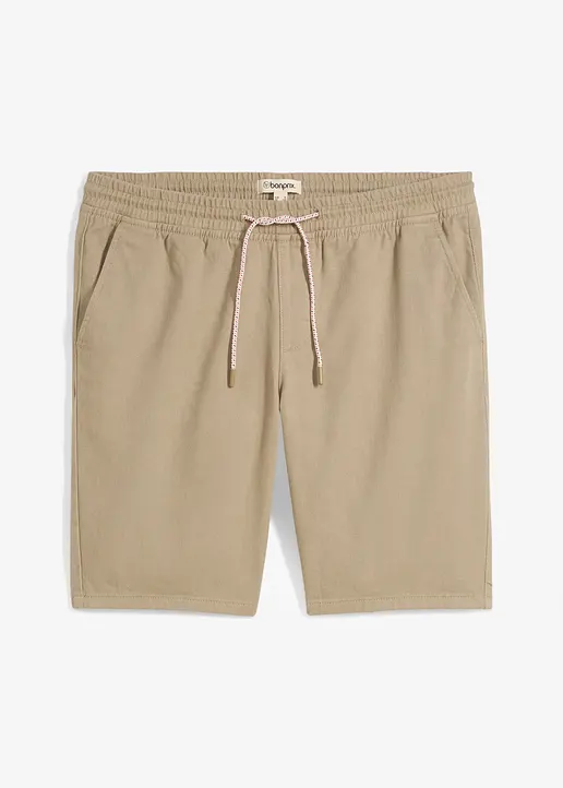 Schlupf-Bermuda aus reiner Baumwolle, Regular Fit in grün von vorne - bonprix