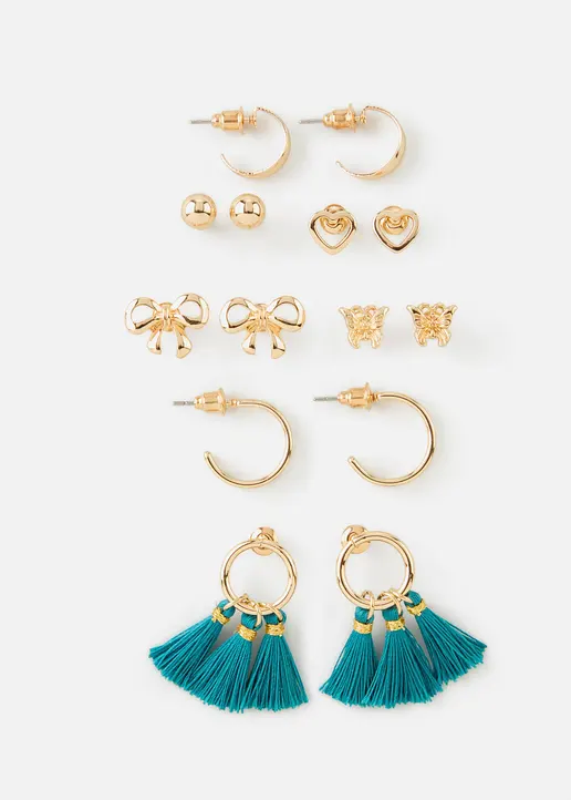 Ohrringset (14-tlg.Set) in gold von vorne - bonprix
