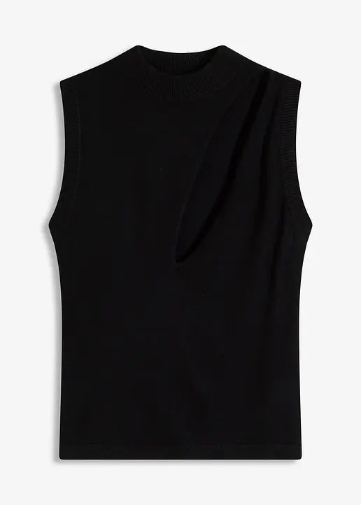 Stricktop mit Cut-Out in schwarz von vorne - bonprix