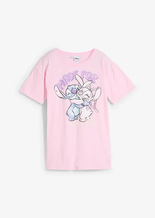 Disney Shirt Stitch aus reiner Baumwolle in rosa von vorne - Lilo & Stitch