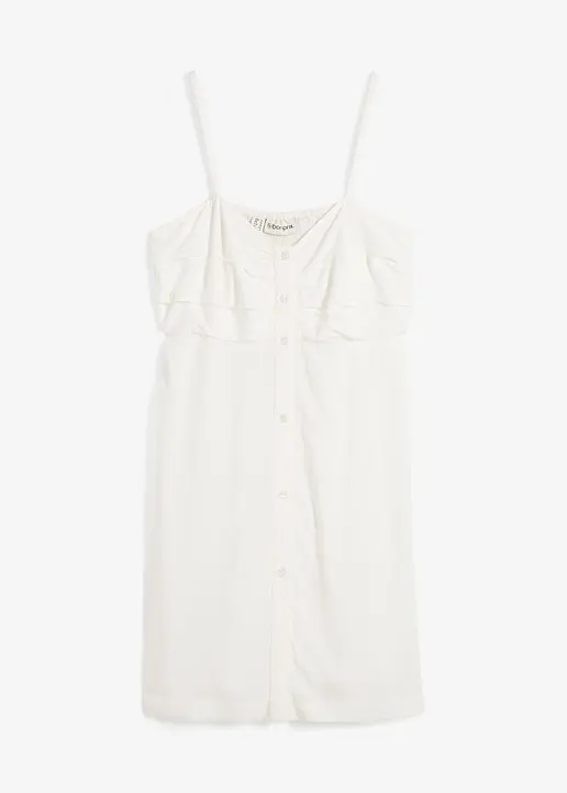 Longbluse aus fließender Viskose in weiß von vorne - bonprix
