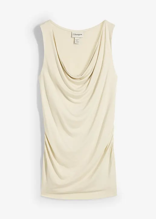 Top aus softem Viskose-Mix in beige von vorne - bonprix