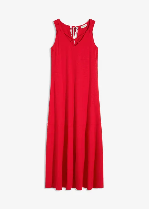Trägerkleid aus reiner Bio-Baumwolle in rot von vorne - bonprix